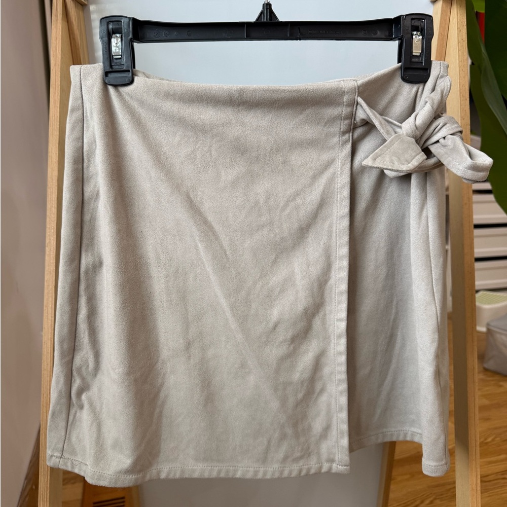 New Look Cream Wrap A-Line Skirt with Side Tie